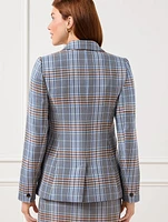 Double Breasted Blazer - Windy Plaid