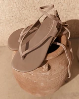 Suede Wrap-Up Thong Sandals