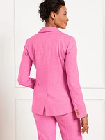 Single Button Twill Blazer