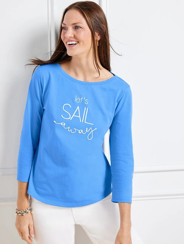 Bateau Neck Tee - Sail Away