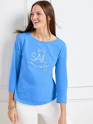 Bateau Neck Tee - Sail Away