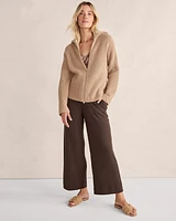 Merino Cashmere Double-Zip Cardigan