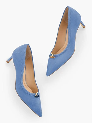 Elena Suede Pointed Toe Pumps