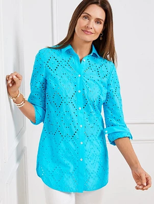 Eyelet Boyfriend Shirt