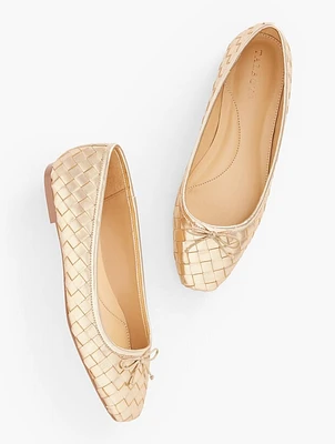 Tinsley Woven Ballet Flats - Metallic