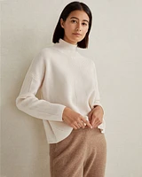 Cashmere Rib Knit Mockneck Sweater