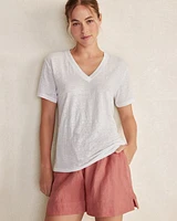 Linen Jersey V-Neck Tee