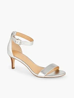 Trulli Metallic Leather Ankle Strap Sandals