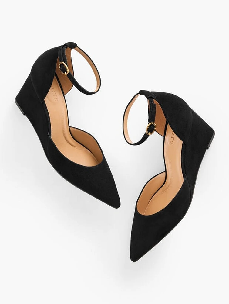 Emma Suede Wedge Pumps