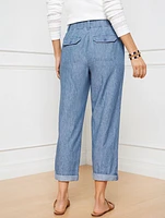 Relaxed Crop Pant - Chambray