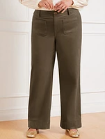 Stretch Corduroy Wide Leg Pants