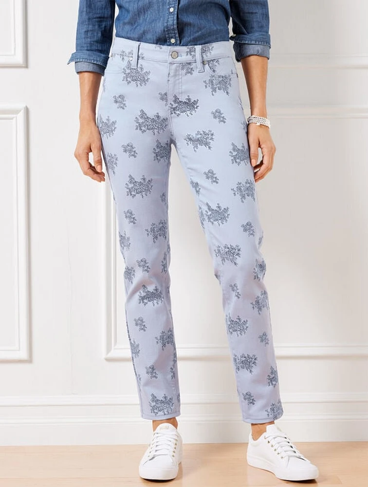 Slim Ankle Jeans - Floral Bunches