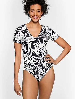 Sun Ocean Sand Short Sleeve One Piece - Silhouette Ferns