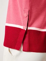 Mockneck Sweater - Striped Colorblock