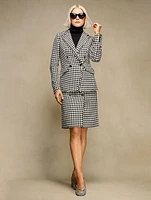 Tweed Double Breasted Blazer - Houndstooth