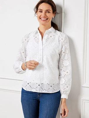 Eyelet Short Shirt