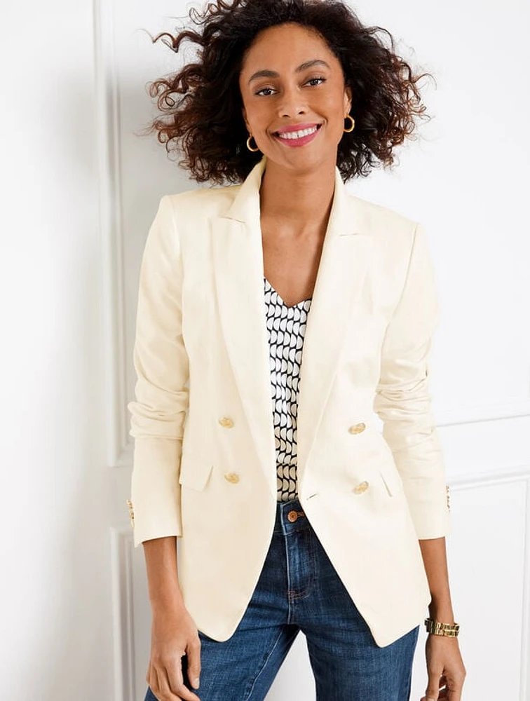 Textured Double Breasted Blazer