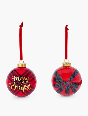 Merry & Bright Ornament Set Of 2