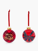 Merry & Bright Ornament Set Of 2