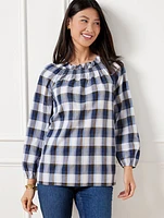 Smocked Top - Tinsel Tartan Plaid