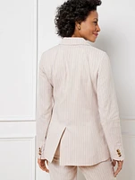 Double Stripe Linen Blend Blazer