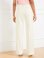 Textured Cotton Wide Leg Pants