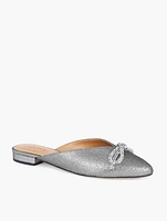 Edison Bow Mules - Textured Lamé