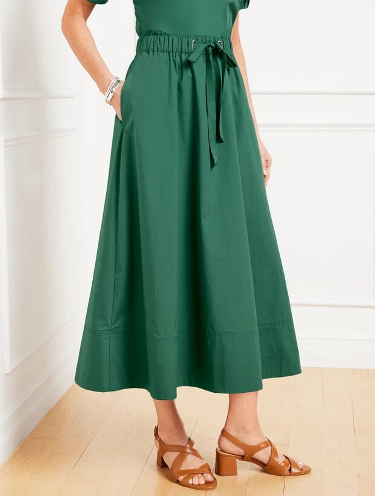 Modern Poplin Drawstring Skirt