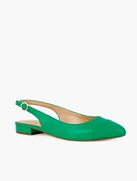 Edison Nappa Slingback Flats - Simply Green