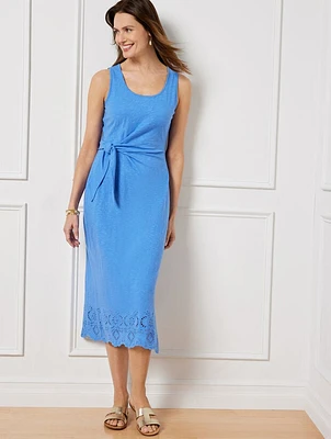 Nantucket Slub Sleeveless Side Tie Midi Dress