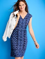 Effortless Jersey Batik Shift Dress