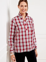 Metallic Non-Iron Popover - Classical Plaid