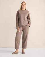 Luxe Fleece Barrel-Leg Pants