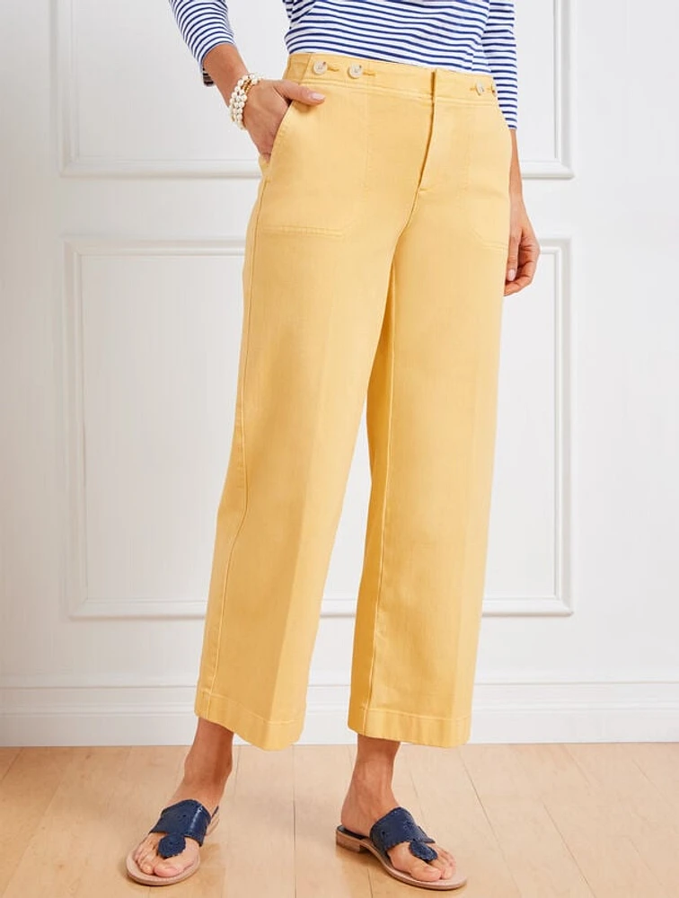 Crop Wide Leg Jeans - Garment Dye