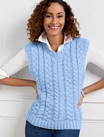 Cable Knit V-Neck Vest