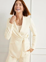 Adorn Crepe Side Tie Blazer