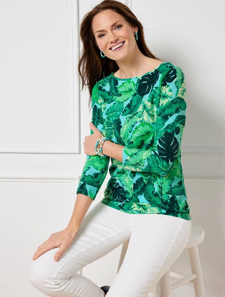 Bateau Neck Tee - Isle Fronds