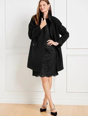 Bouclé Mockneck Coat