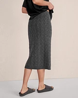 Organic Cotton Blend Cable Knit Midi Skirt