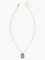 Oval Enamel Pavé Pendant Necklace