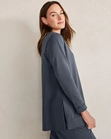 Polished Lounge Split-Neck Top