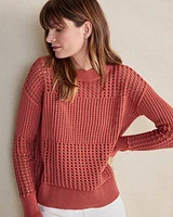 Organic Cotton Texture Block Sweater