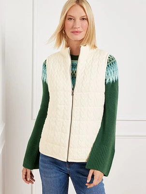 Quilted Sweater Puffer Vest