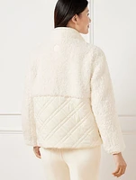 Quilted Sherpa Mixed Media Jacket