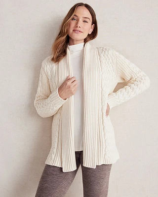 Cable Knit Flyaway Cardigan