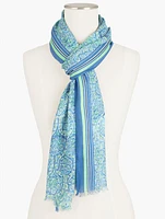 Woodblock Fan Oblong Scarf