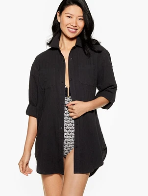 Aqua Club Gauze Shirt Cover-Up