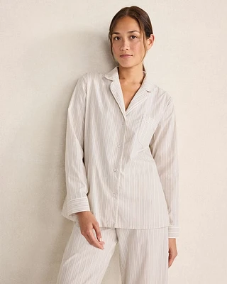 Organic Cotton Poplin Multi Stripe Pajama Shirt