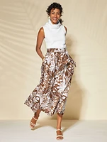 The Piper Pleated Midi Skirt - Woodland Ferns