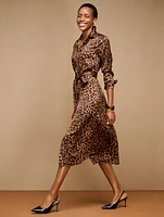 Tie Waist Shirtdress - Leopard